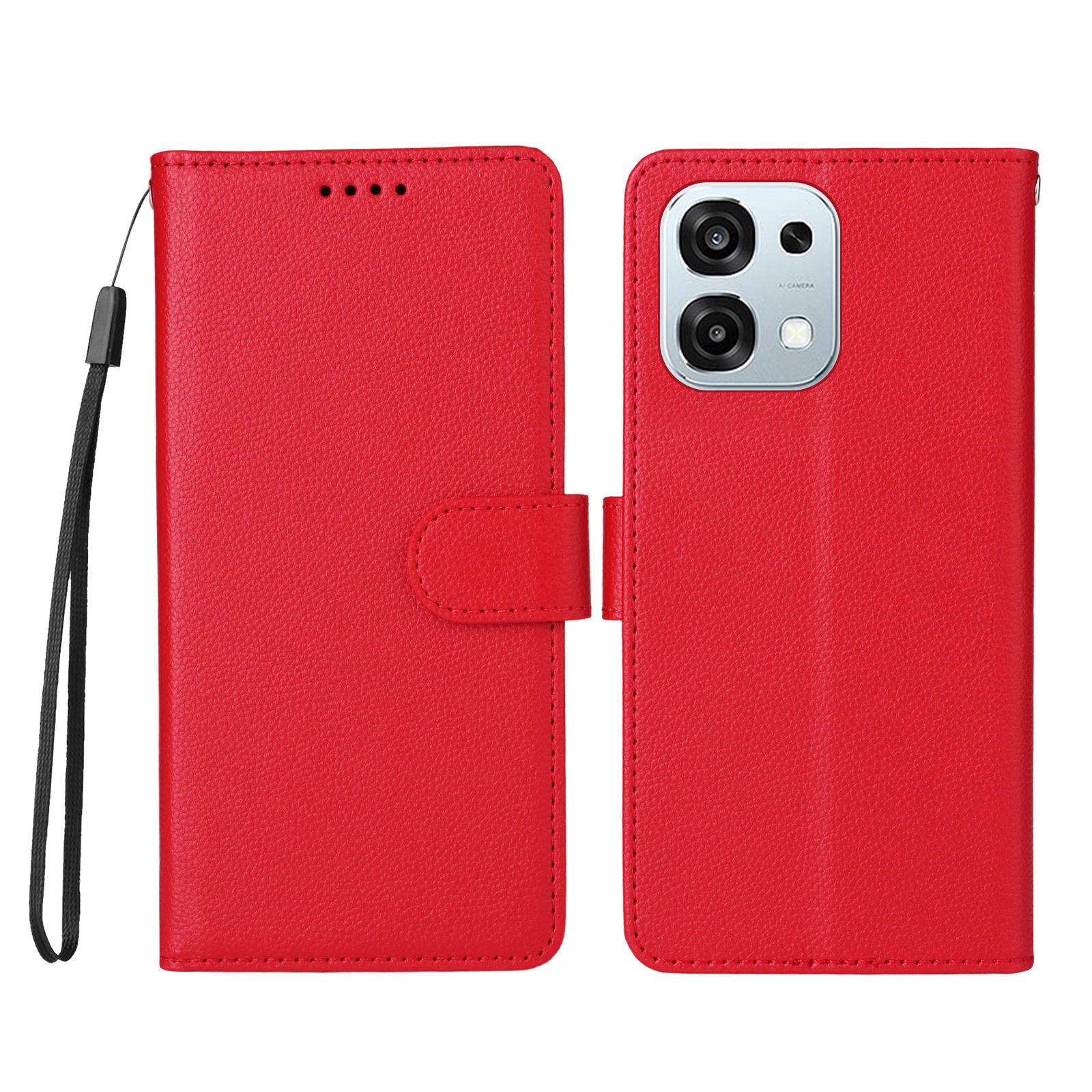 

For Oppo A6 5G Case RFID Blocking 3 Card Slots PU Leather Phone Cover with Wrist Strap