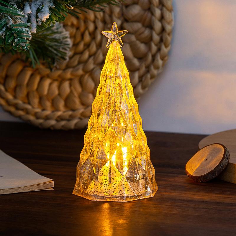 1pc Christmas Navidad Decoration LED Light Desktop Ornament Tree Shape 2026