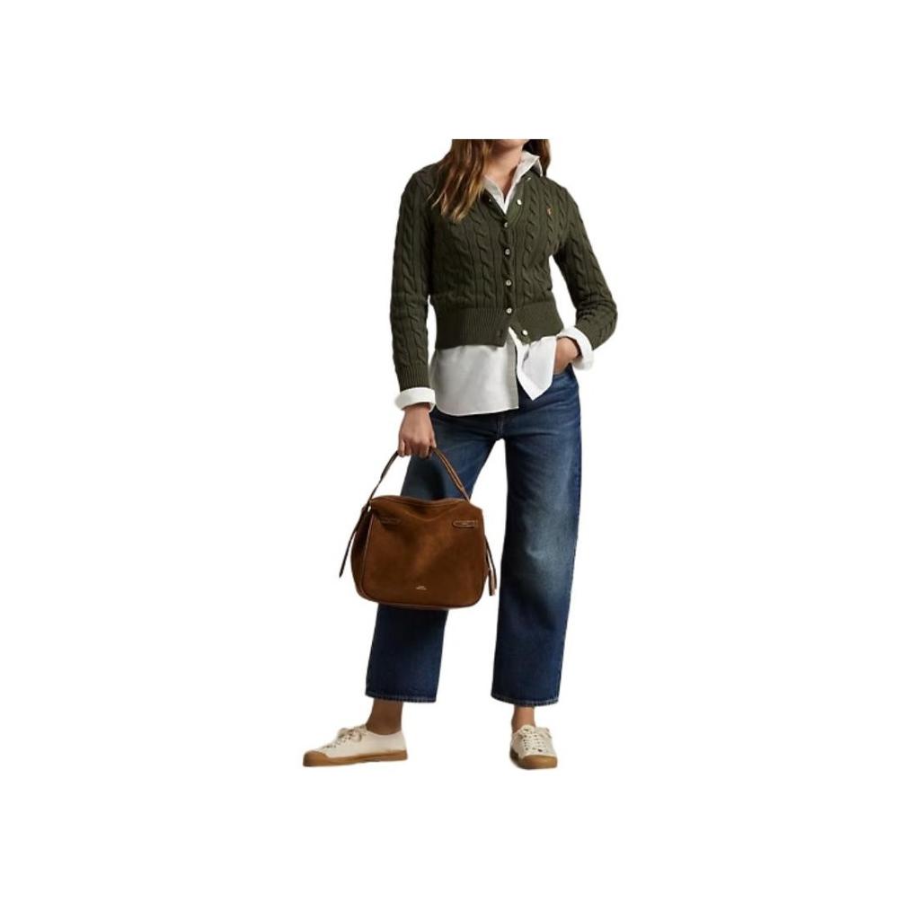 Polo Ralph Lauren Solid Color Single-Breasted Round Neck Long Sleeve Knit Sweater Women sweater Olive WMPOSWENDW20355-300