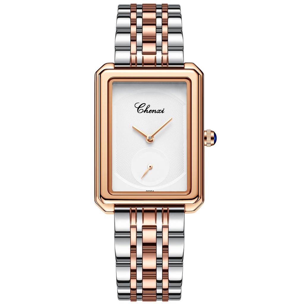 Stainless Square No With With Calendar Quartz Gold New Day Wristwatch, Women's, Waterproof, Rainproof, Steel, Dial, Index, Adjustable, Thin,