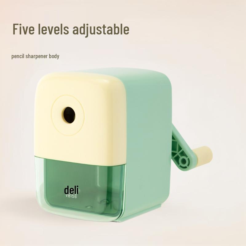 

Deli Adjustable Hand-Crank Pencil Sharpener with Auto Lead Advance for Students & Kids