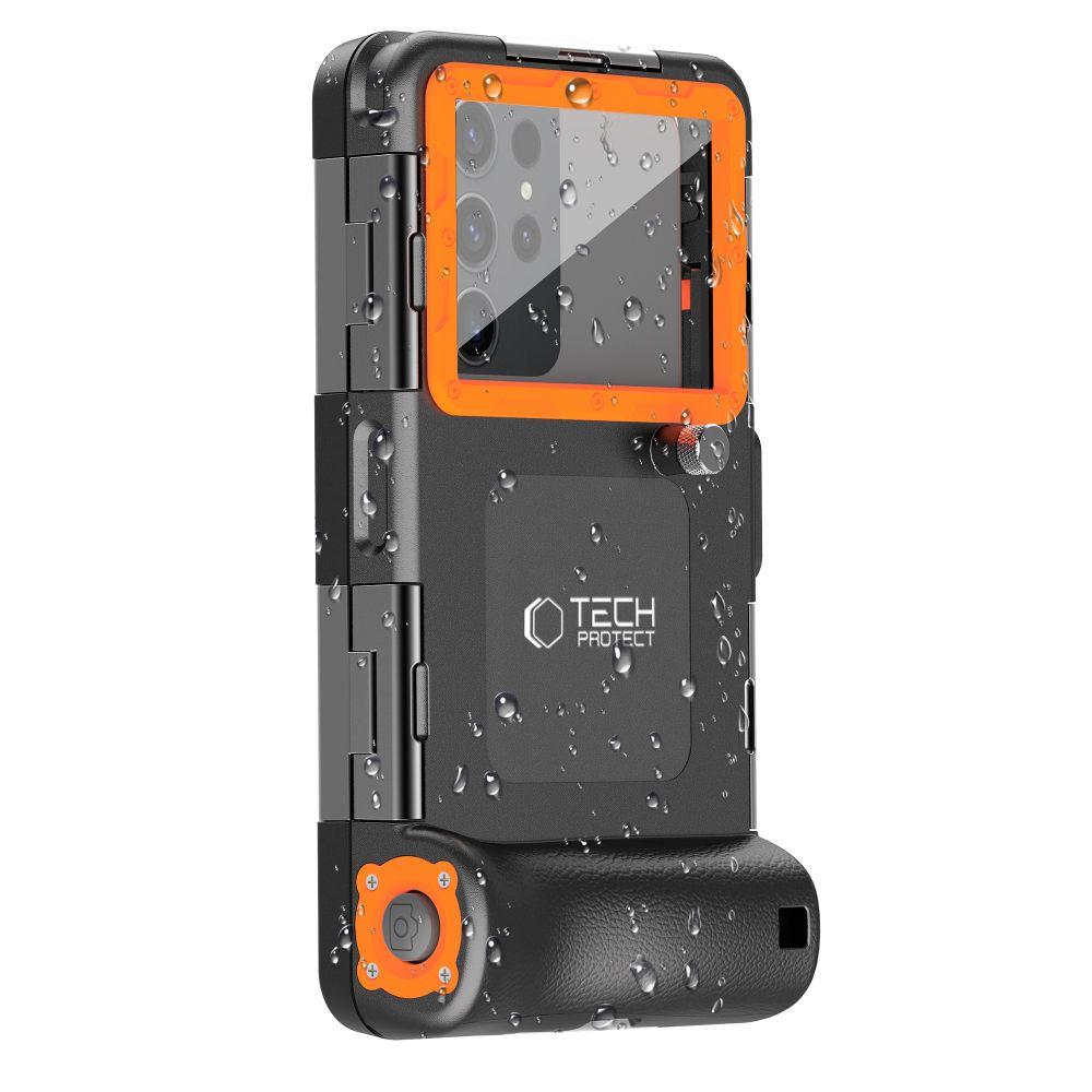 Tech-Protect Ipx8 Univerzální potápěcí vodotěsné pouzdro Černé/Oranžové