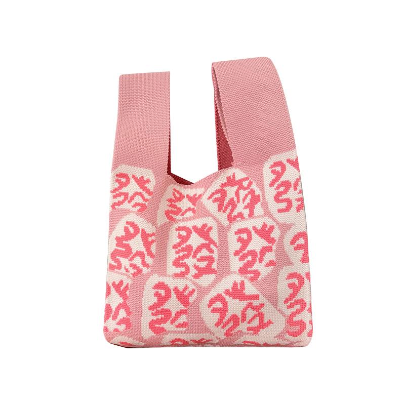 2025 Mode Neue Reiche Mahjong Strickhandtasche Tägliche Pendeltasche Eimerbeutel Lässige Joker Tragetasche