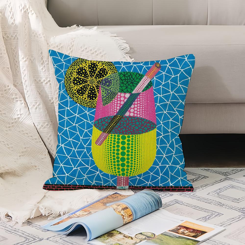 Aesthetic Art K-Kusama Y-Yayoi Pillow Case Office Cushions Suitable For Sofa Car Bedroom Decorative Cushion Cover