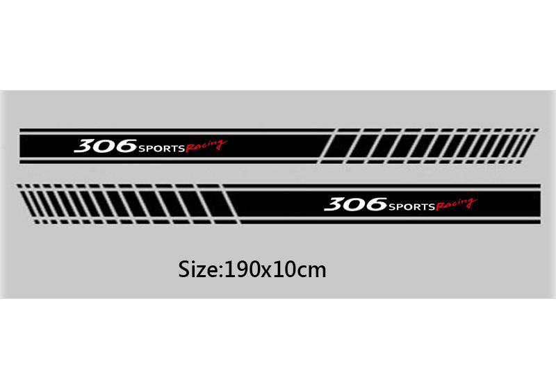 2Pcs Car Side Sticker For Peugeot 2008 3008 106 108 206 208 308 508 306 Q3