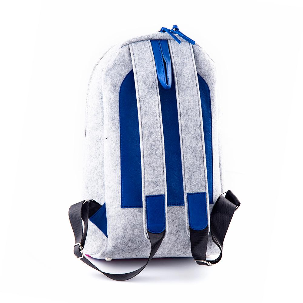 Biggdesign Owl and City Zippered Felt Backpack