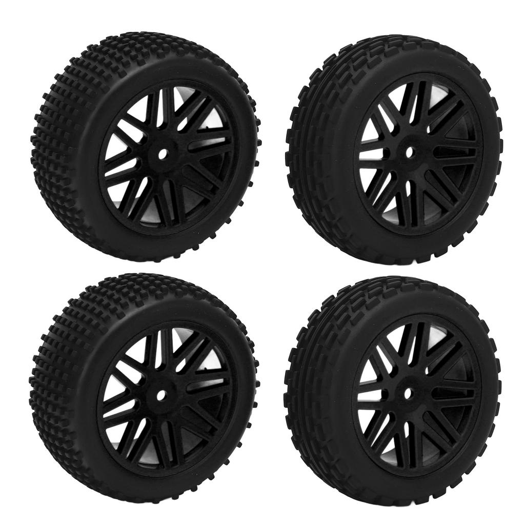 4 Pcs 1Celsius10 RC Off Road Tires 2 Front 2 Rear Round Stud Type Skin V Hole Hub High Grip RC Car Wheels