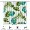 Vibrant Greenery Shower Curtain Waterproof Fabric For Bathroom Decor Tropical Leaves Print In Blue White Colors Size 180X240Cm