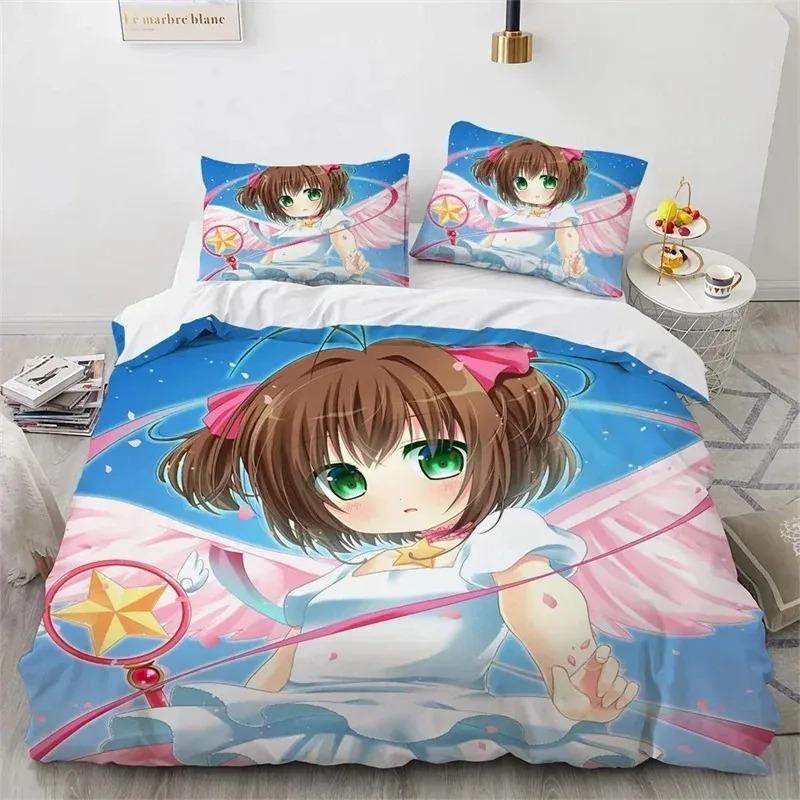 Comforter Cardcaptor Sakurar Bedding Set Comforter Bed Set King Queen Twin Size Boys Girls Adults