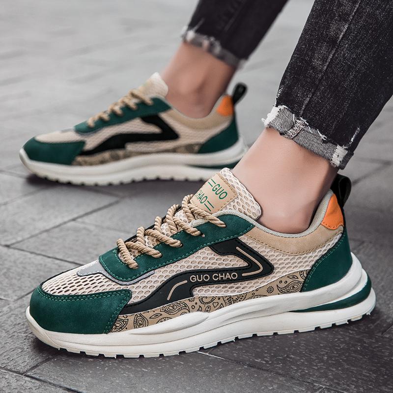 Men’s Sports Basketball Shoes Street Style Running Sneakers Students Over Sized Breathable Mesh Shoes Low Top