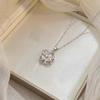 European & American Style Zirconium Petal Rotating Clavicle Necklace for Women