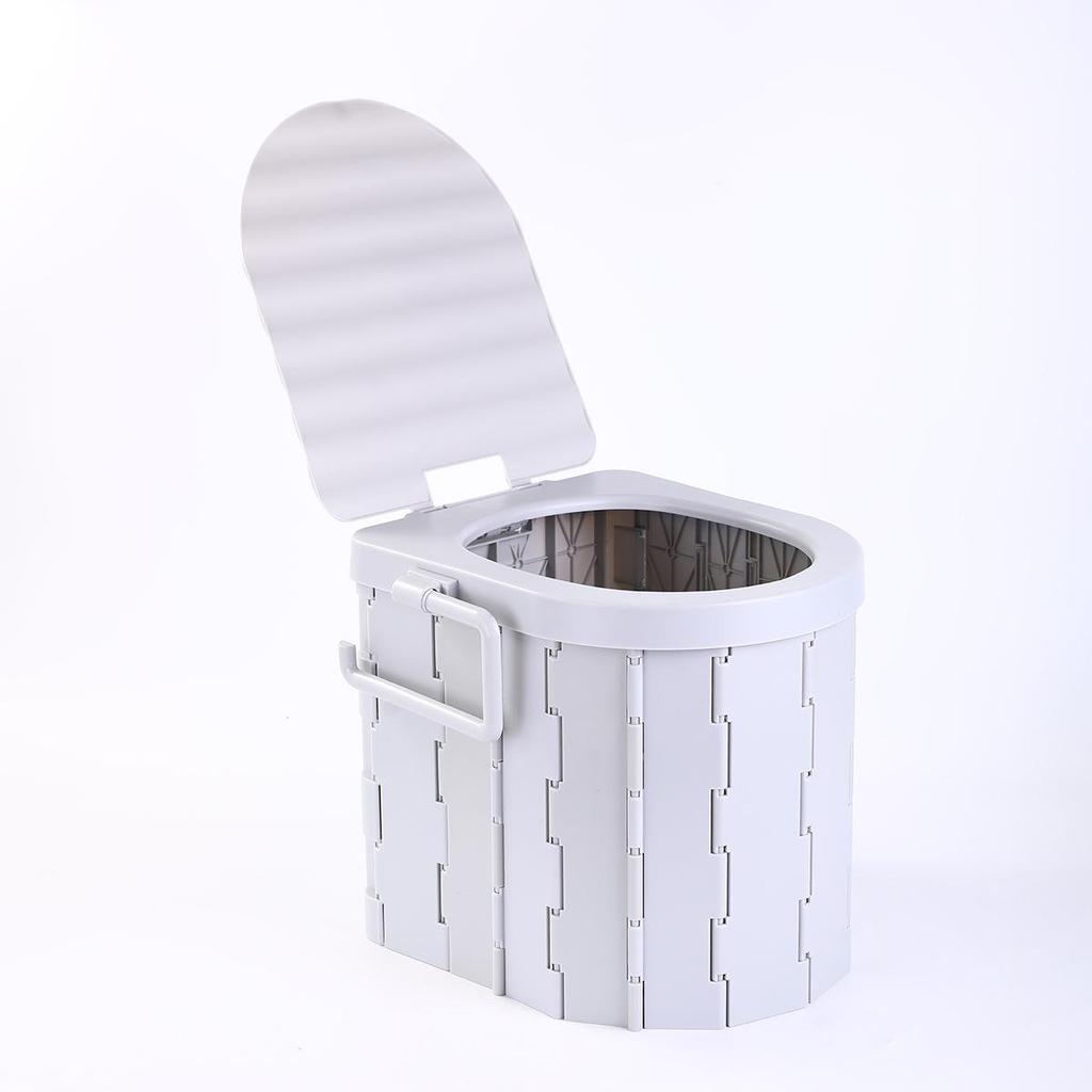 Portable Odor-Proof Folding Commode: Emergency Camping & Travel Car Toilet Solidifier