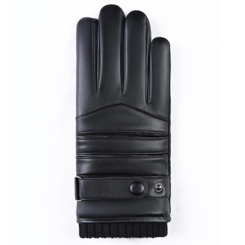 Winter Herren PU Gewaschenes Leder Bergsteigen Outdoor Radfahren Fahrrad Motorrad Elektrofahrzeug Große Baumwolle Touchscreen Warme Handschuhe