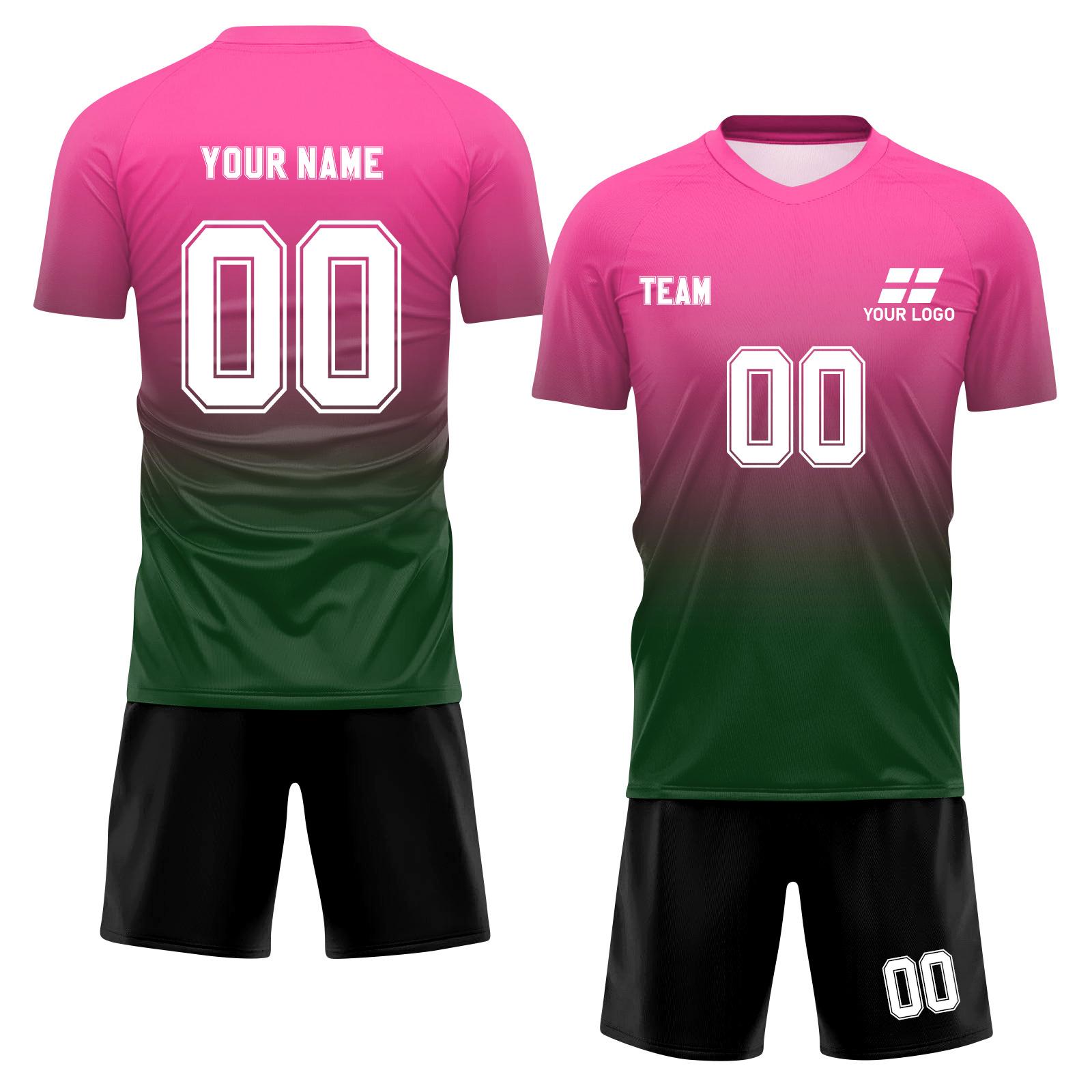 

Personalised Shirts Kit Mens Girls With Name Number Custom Football Jerseys For Boys Training Suit 16 темно-зеленого