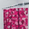 Bright Pink Geometric Shower Curtain 3D Mosaic Waterproof Bath Decoration