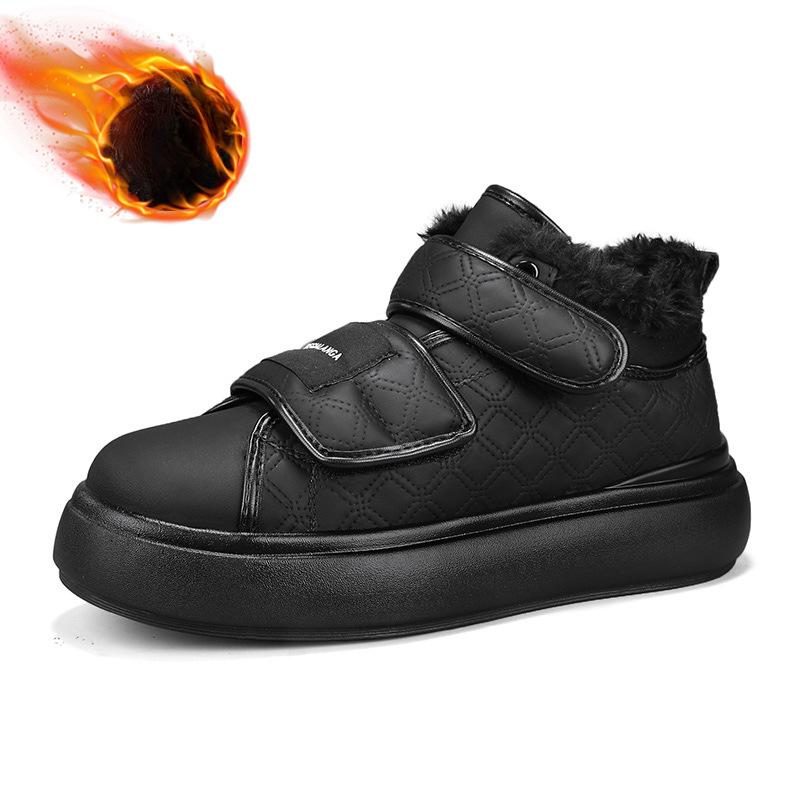 

Зимние теплые ботинки для мужчин, легкие ботильоны, нескользящие короткие ботинки с меховой подкладкой, мужские плюшевые спортивные ботинки для походов и ходьбы с флисовой подкладкой 44