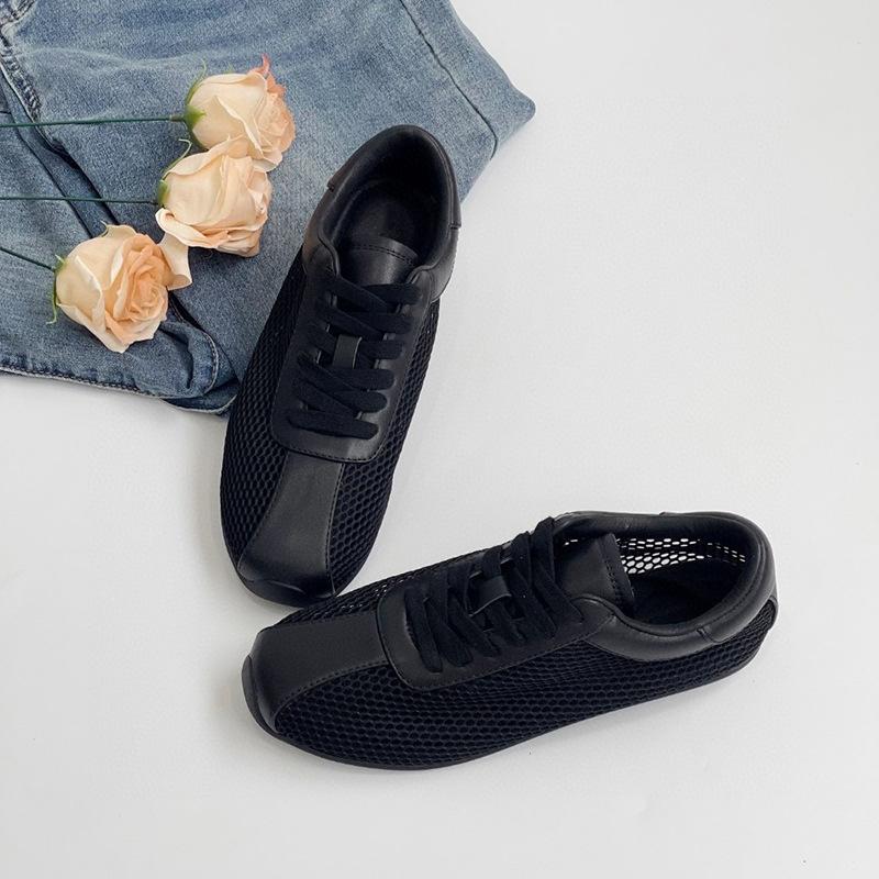 

AIYUQI German Training Shoes Women New Square Head Flat Shoes Women Lace-up Mesh Summer Sneakers For Women 40