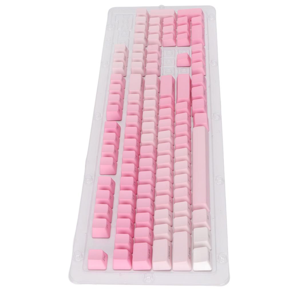 104 szt. Niestandardowe Keycapy Różowe Białe PBT Nieprzezroczyste Grawerowane z boku Powłoka Oleofobowa Matowe Ergonomiczne