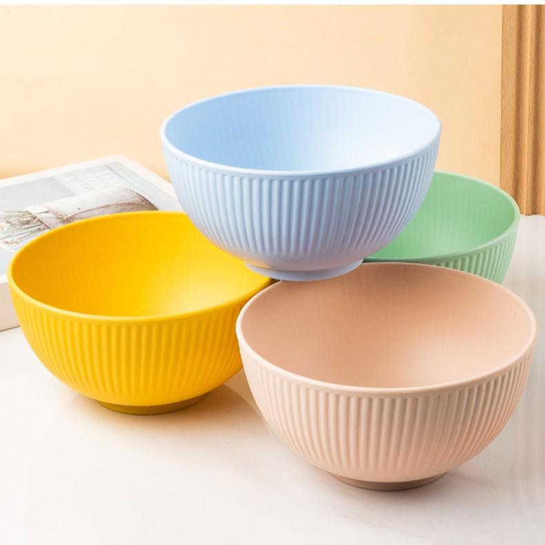 Cross-border PP Plastic Bowl Set - Multi-purpose for Dormitory: Includes Water, Fruit, Salad, Noodle, Soup, and Rice Bowls. Large Size.