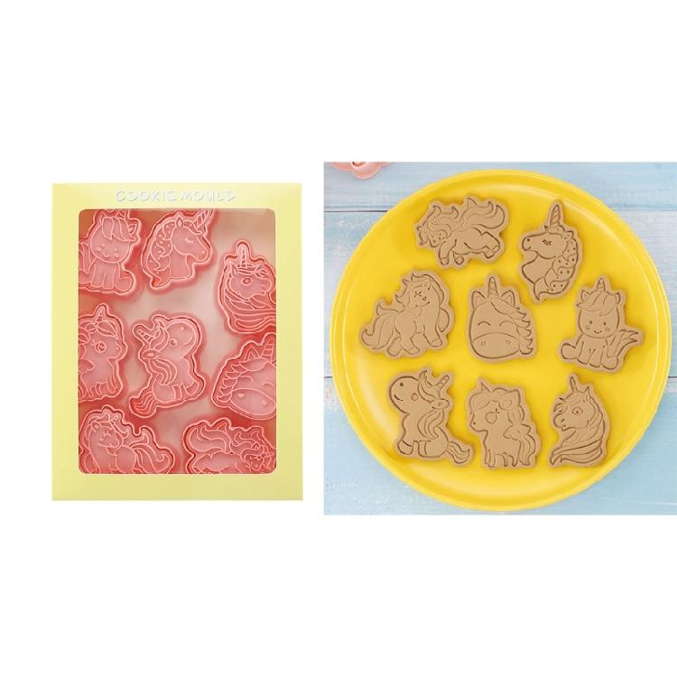 Plastic Biscuit Mold Cookie Embossing Moulds Single Horn Horse Shape Cookie Mold