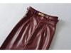 Elegant Korean High-Waisted Front Slit PU Leather Midi Skirt with Belt – Sexy, Bodycon, Hip-Hugging for Autumn & Winter