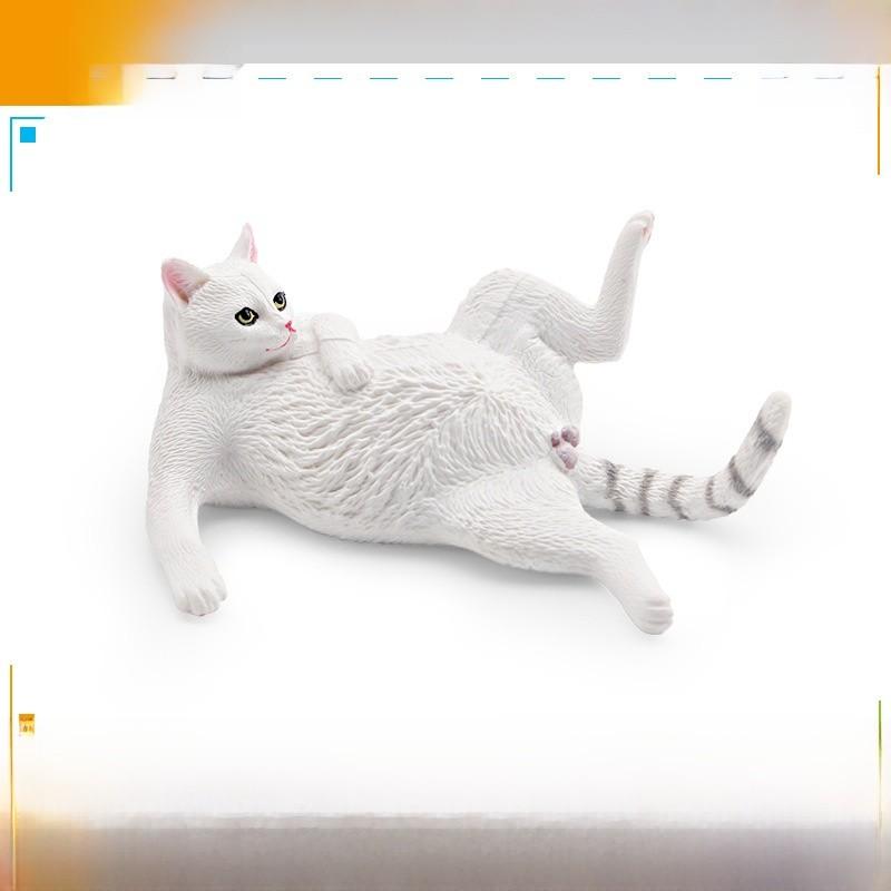 Kids Pet Cat Model Toy Pvc Realistic Drinking Cat Decor For Home And Play