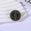 Gothic Style Divination Brooch: Retro Magic Circle Coin Badge