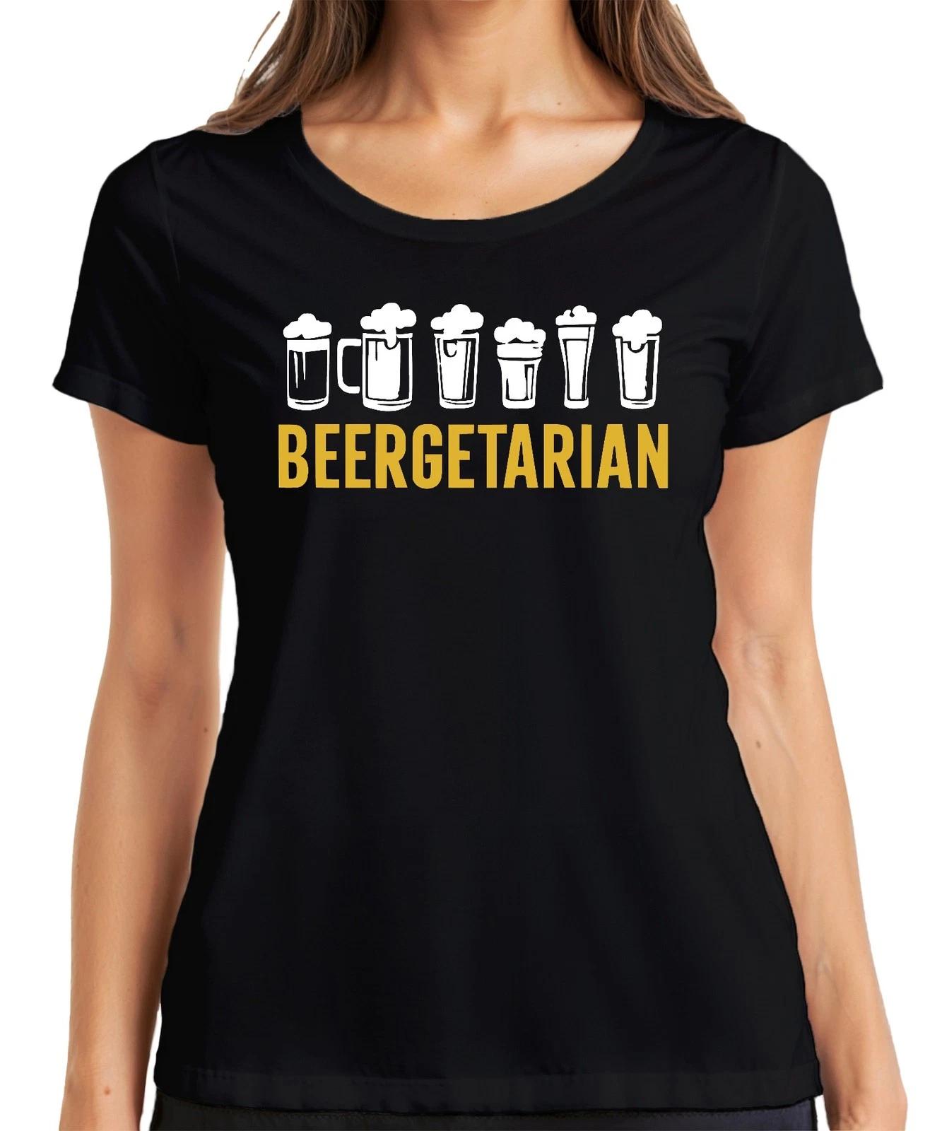 Beergetarian Bierliebhaber Geschenk Bierfan Craftbeer Kneipe Damen T-Shirt XS