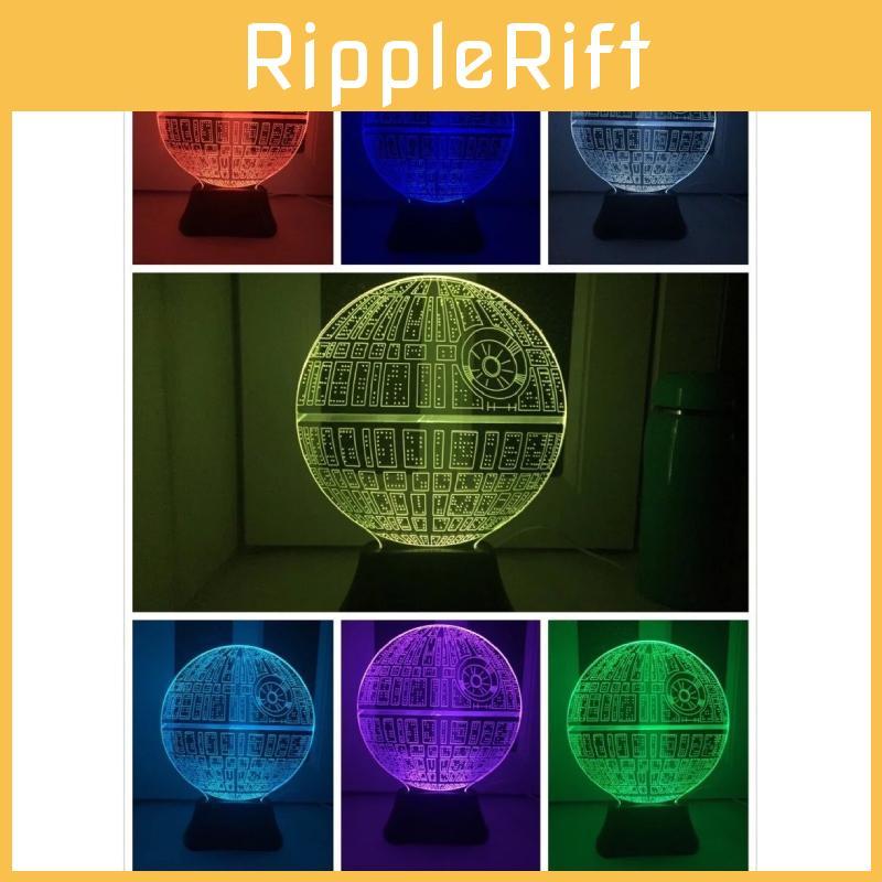 Star Wars Death Star 3d Led Night Light With Touch Control For Bedroom Decor