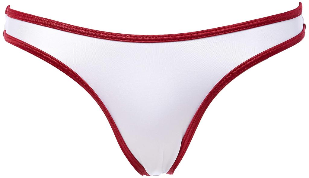 Lingerie Piping Bloomer Type High Leg Bikini Super WET Stretch Fabric Unisex Unisex La Pomme Made in Japan 623012 Limited M [La Pomme] White/Red