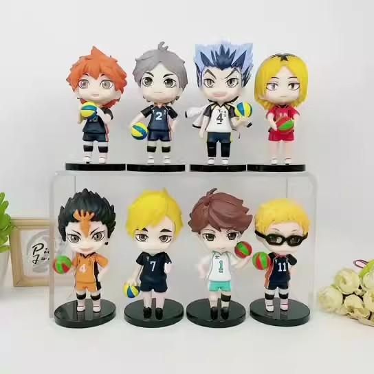 Set of Figurines Volleyball Kuroko Kuroko No Basuke Chibi Anime Children's Toys 8 Pcs 10 Cm