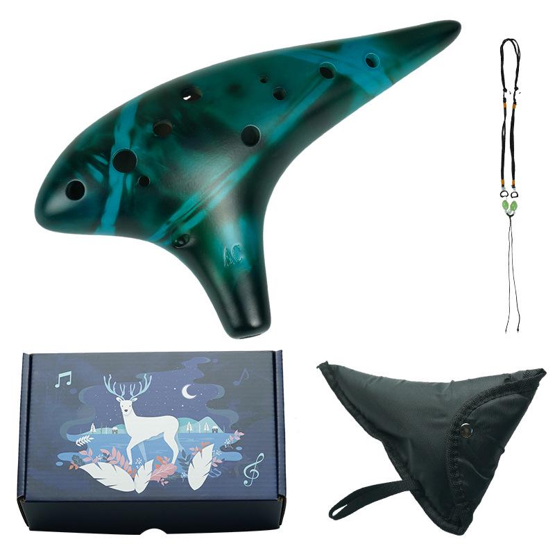 Alto C Key 12-Hole Smoked Ocarina for Professionals and Beginners