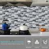 Waterproof Tile Stickers for Balcony Marble Look Wall Tiles, Self-Adhesive PVC Backsplash Tiles Kitchen Oil-proof Peel And Stick Bathroom Easy to Cut