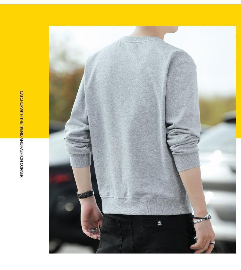 Męska bluza w jednolitym kolorze - Kolekcja Wiosna/Jesień 2025, Unisex Modna odzież sportowa, Top z okrągłym dekoltem.