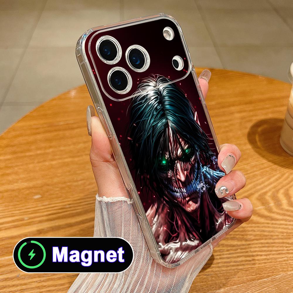 

AOT Eren Yeager Clear TPU Magsafe Mobile Phone Case for iPhone 17 16 15 14 13 12 11 Air Pro Max Plus Mini Colorful Cover iPhone 11 Pro Max