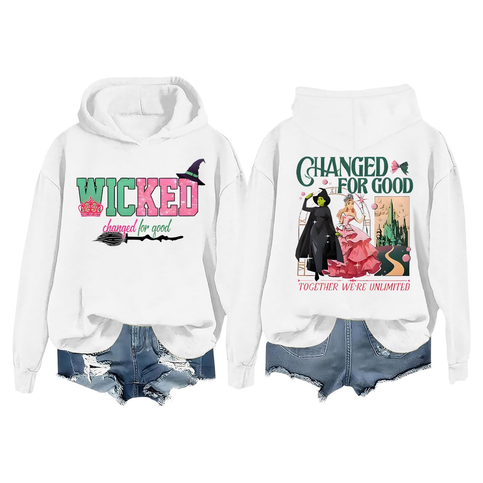 

Жіночий повсякденний пуловер з довгим рукавом і толстовка з принтом Bad Witch XL білий