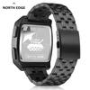 NORTH EDGE Herren Digitaluhr Retro Industrie Metall Stil Wasserdicht 50M Sport Uhren Für Männer Welt Zeit reloj de hombre