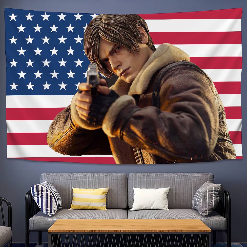 

EEvil LLeon Game Tapestry Bedroom Dorm Living Room Club Holiday Home Party Decor 74x94cm(29x37in)
