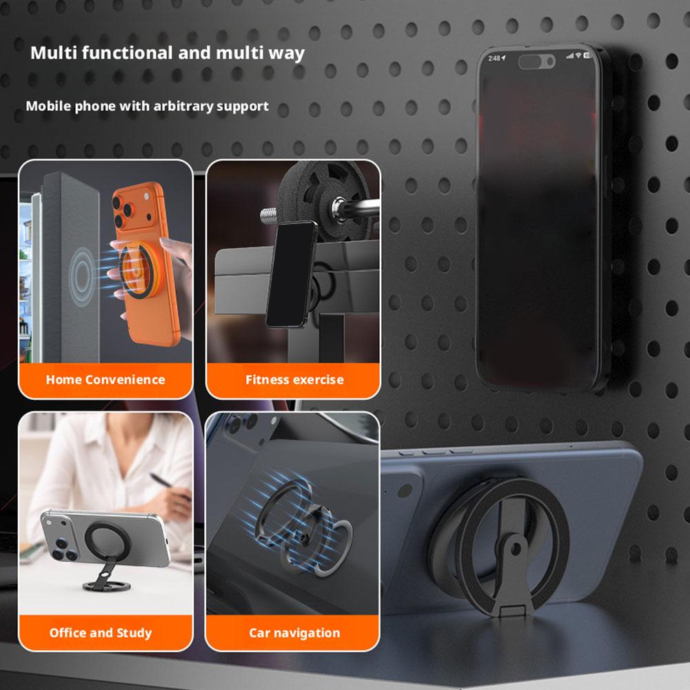 Double Sided Magnetic Phone Holder For MagSafe Portable Folding Magnet Ring Stand Universal Cellphones Stand Accessories