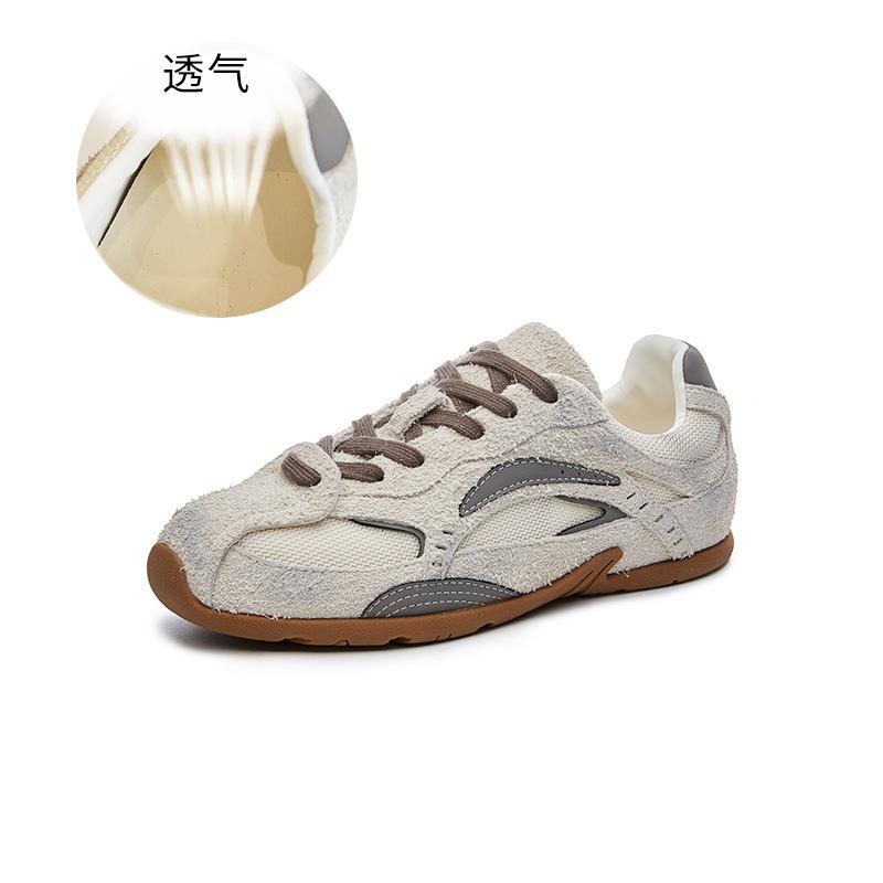 Leather Women's Spring New Women's Flat-bottomed Sneakers Retro Heightening Fashion Women's Shoes