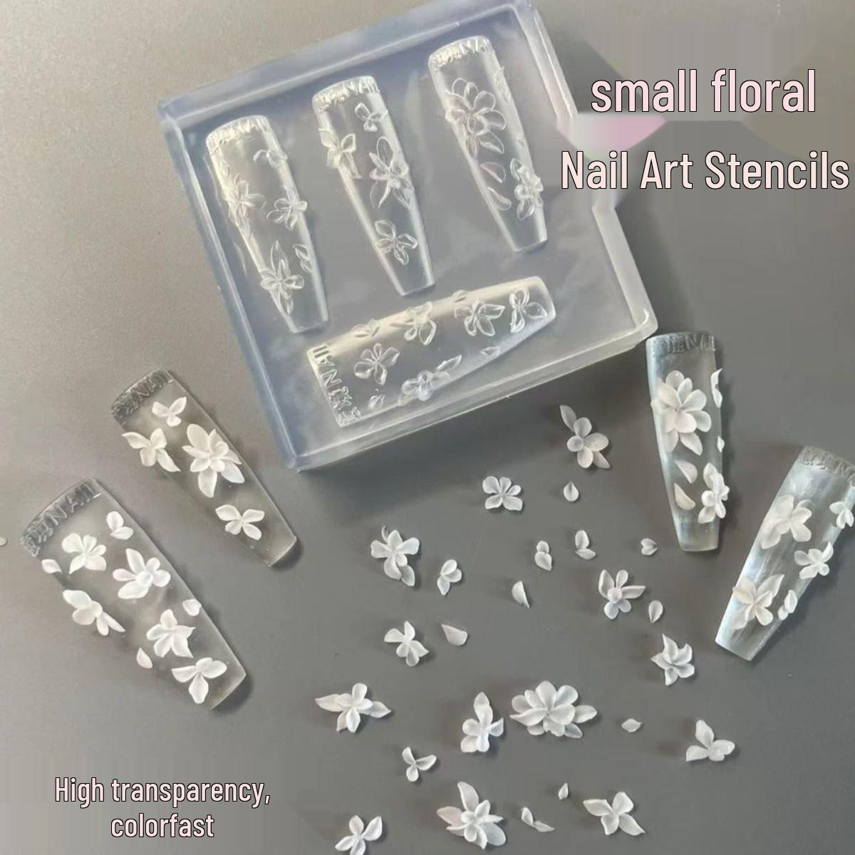 Premium Small Floral Pattern 3D Silicone Mold for Nail Art