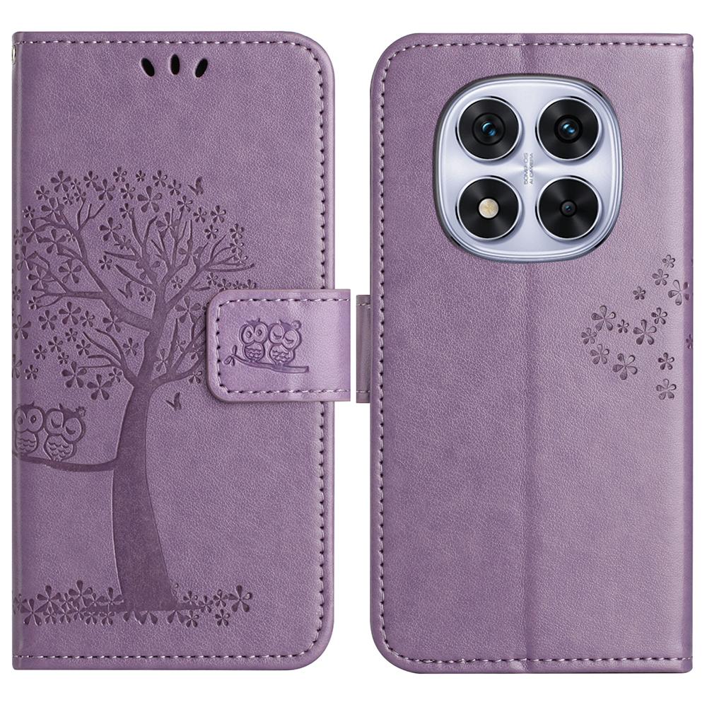 

For Xiaomi Redmi Note 14 Pro+ 5G/Note 14 Pro 5G/Poco X7 5G Case PU Leather Owl Tree Imprinted Wallet Phone Cover G