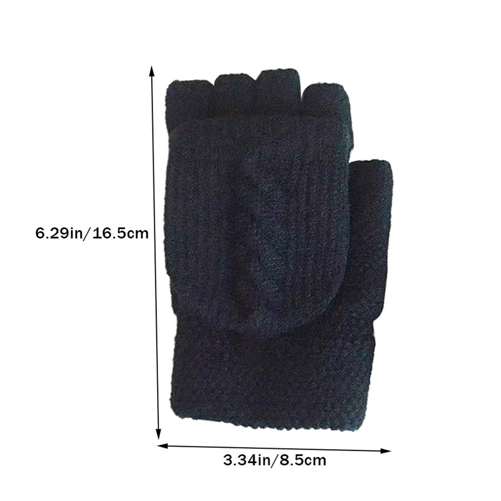1 Pair Knitted Top Cycling Gloves Adjustable Half Finger Full Finger Winter Outdoor Hiking Warm Cotton Mittens