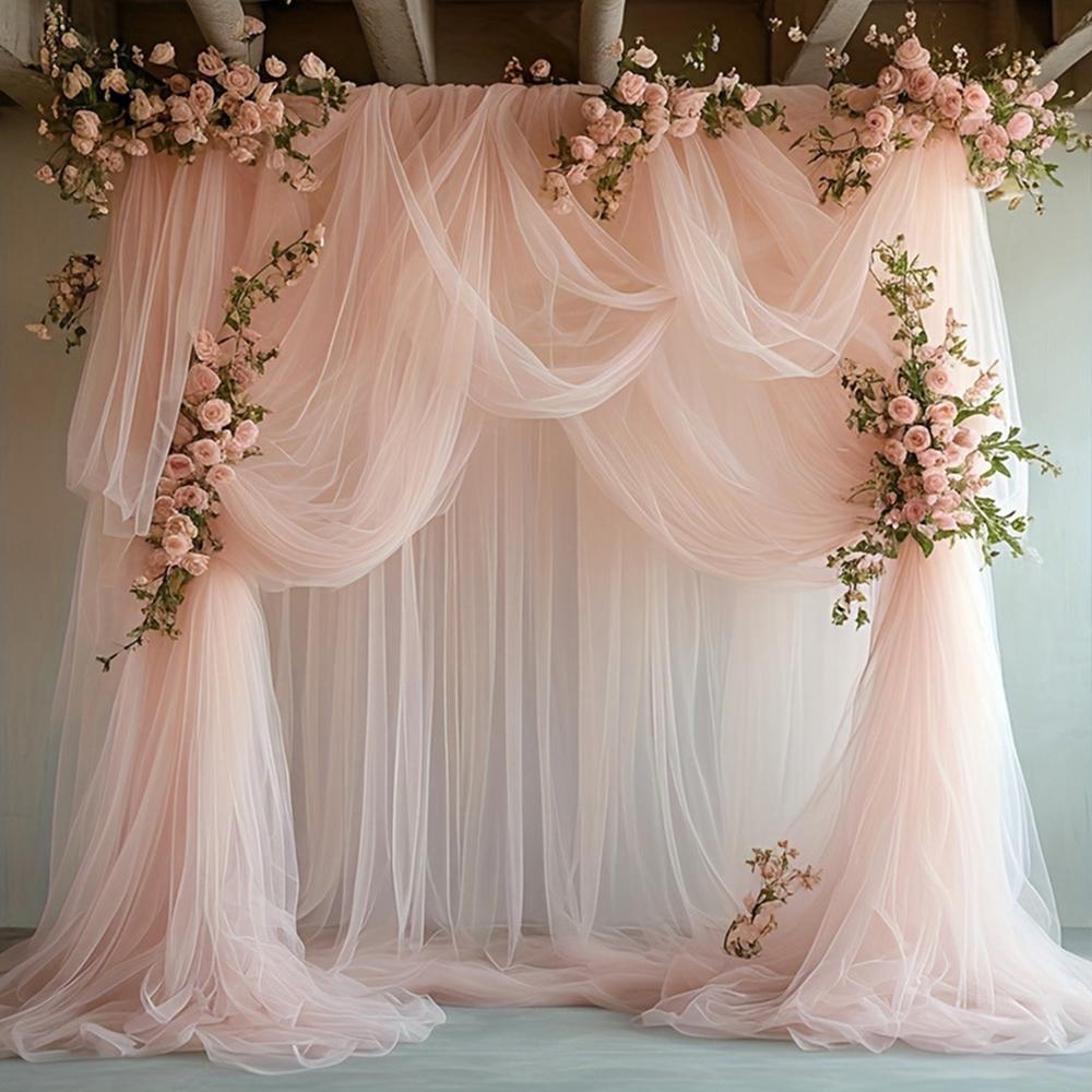 Wedding Arch Draping Fabric Sheer Mesh Gauze for Easter Bridal Shower Backdrop Outdoor Party Arches Church Ceremony Decoration