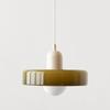 Danish Mid-Century Cream Green Retro Glass Chandelier for Restaurants & Bars
