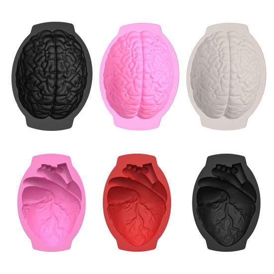 Silikonová forma na fondán s lidským srdcem, forma na dort ve tvaru mozku na pečení dortu