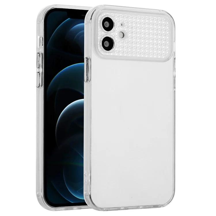 

For iPhone 12 6.1 inch Clear Case TPU Shock-Absorbent Rhinestone Decor Phone Shell