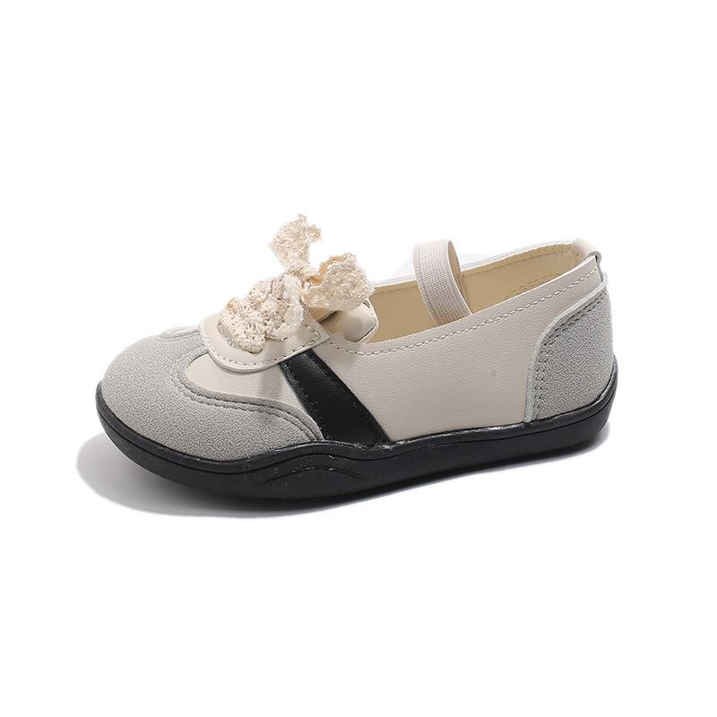 

Girls shoes, new spring and autumn models, casual shoes for girls, soft-soled children s versatile sneakers, bow-tie shoes, stylish shoes 30 бежевий