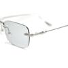 MERRY PLEASURE Sunglasses for Men and UV Available in and Smoke Women, Protection, Two-Point Design, Rimless, Square, Light-Colored Lenses, Silver,