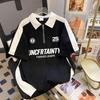 Women's Retro Polo Short-Sleeve T-Shirt - Summer Loose Fit, Contrast Lapel